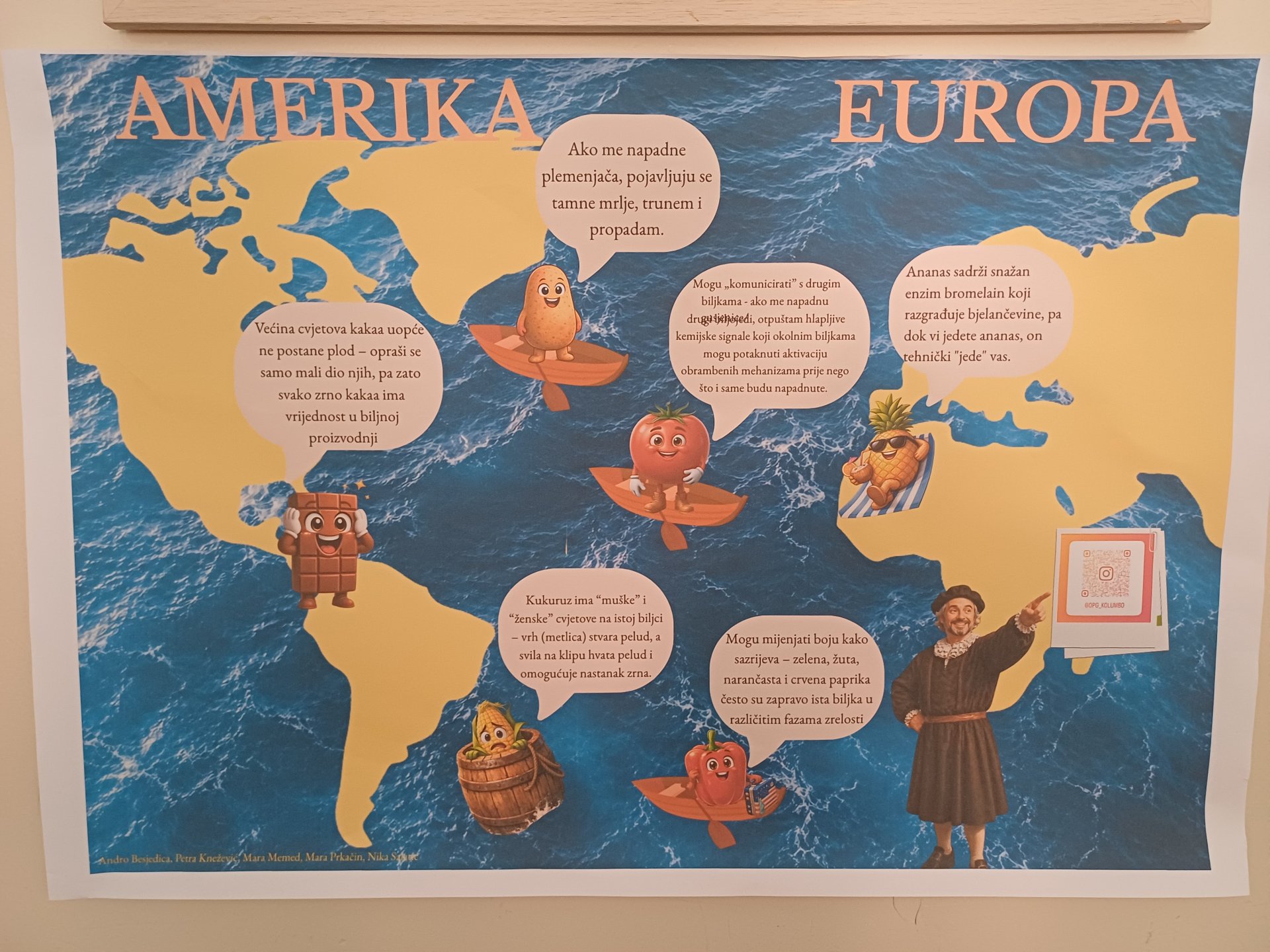 U Gimnaziji Dubrovnik održana je interaktivna izložba posvećena Kristoforu Kolumbu i posljedicama njegova otkrića Amerike u utorak, 2. lipnja, nakon šestog školskog sata, na trećem katu škole